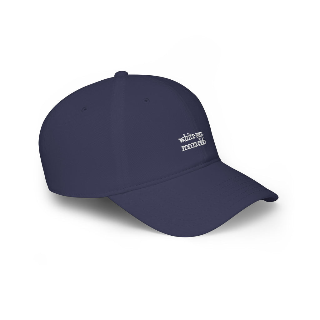 white emy mom club Low Profile Cap | embroidered script logo, red baseball hat