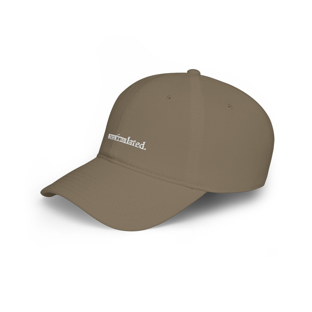 overstimulated embroidered cap | low profile baseball cap, red