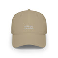 white emy mom club Low Profile Cap | embroidered script logo, red baseball hat